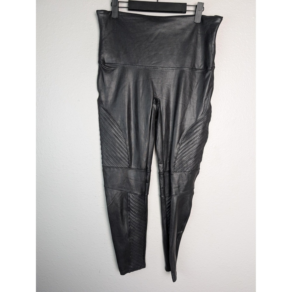 SPANX Leggings Womens XXL Black High Rise Ankle Polyester Spandex Quilted